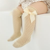 Sprifallbaby Baby Girls Bow izdubljene duge čarape elastične meke lagane čarape ljeto kausel 0-3t