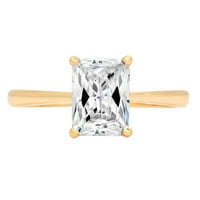 CT Emerald Cut originalni kultivirani dijamant SI1-si G-H 18K Yellow Gold Solitaire Obećaj vjenčanja