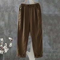 Ženske retro labave casual pantalone velike veličine Slim Devet točke mrkve hlače za žene za žene Ležerne prilike ženske psovke Džepovi