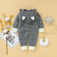 Fattazi Dječak Girl Pleteni džemper za bebe s kapuljačom za bebe s rukom sa ušima pamučna odjeća odjeća