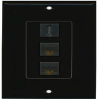 Riteav - Port HDMI priključak Cat Ethernet Dekorativna zidna ploča - crna