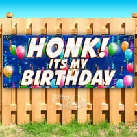 Honk je moj rođendan Oz vinil banner sa metalnim grometom