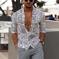 Muškarci Ležerne prilike, Spring Spring Sumndown Neck 3D tiskane majice Modne top bluze