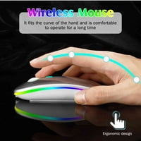 2.4GHz i Bluetooth miš, punjivi bežični LED miš za Realme Narzo 50i Prime Kompatibilan je sa TV laptop