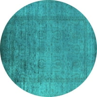 Ahgly Company u zatvorenom okruglu Orijentalni tirkizni plavi industrijski prostirki, 5 'krug
