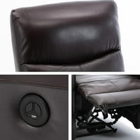 Hzlagm originalna kožna stolica sa vibracijskom masažom i USB punjenjem porta Podesivi naslon za naslone i noge za dnevni boravak kućnog bioskopa - smeđa