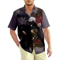 Muške majice casual gumb dole na havajsku majicu Tokio Ghoul Regular džep meka top7xl