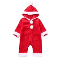 Rovga Baby Boys Girgice Christmas Solid Hoodie Romper Jumpsit Baby Slatka prekrasna odjeća