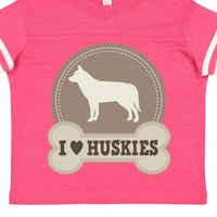 Inktastični husky pas poklon I Love Huskies poklon dječaka majica malih majica ili majica mališana
