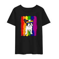 -Shrijanje za žene Ljeto majica Ženska Rainbow SungalsSses Dog Casual kratkih rukava Okrugli vrat The