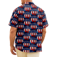 4. jula muška havajska majica USA Nacionalna majica zastava Grafički 3D košulja 3D ispis dnevno kratki