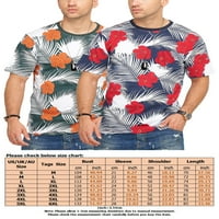 Paille Muške cvjetno print casual majica Slim Fit Work Basic Tee Hawaii Style Holiday Bluza Pulover