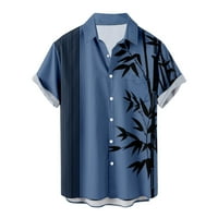 Havajske majice za muškarce prevelizirani FIT BLOCK BLOCK PATCHWORK modni ispis Dugme s kratkim rukavima