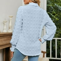 Košulje za žene Ležerne prilike modne bluze s dugim rukavima Modni gumb Šifon bluza T majice