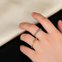 Zlatni srebrni fidget prsten protiv anksioznih prstenova za žene, anksiozni reljefni prstenovi veličine 5- perle fidget spinner anksiozni prsten za djevojčice muškarci