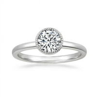 Harry Chad Enterprises CT 14K Solitaire okrugli dijamantni vjenčani prsten - bijelo zlato