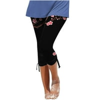 Ženske noge za noge od joge trčanje sportskih stručnjaka opuštene cvjetne hlače za vuču modni visoko