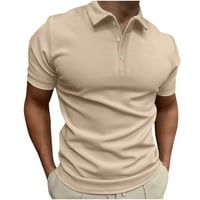 INLEIFE Ljetne košulje kratki rukav Muški Ležerne tipke Solid Clantdown Gumb Short rukavi Bluze