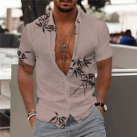 Aufmer Ljeto dugme-usege majice za muškarce čišćenje muške modne casual tipke Hawaii ispis bluza s kratkim