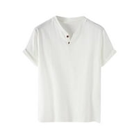 Buigttklop Nema granica Muška majica Cleance Plus Size pamučna posteljina majica majica kratkih rukava