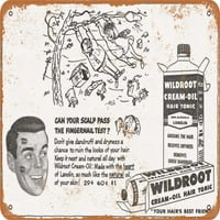 Metalni znak - Wildroot tonik za kosu - Vintage Rusty Look