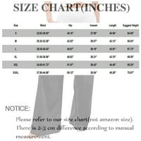 APEPAL ženske rastezmene hlače za noge Ljeto Visoko struk pamučne patlanske pantalone gradijentne duge