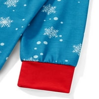 Suaumret Božićna porodica pidžama Podudarna set pisma Dugi rukav majica Penguin Sning Print Hlače za