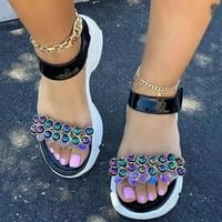Sandale sa sandale za žene s sandale za žene Fluff Women Platform Rhinestone Sandale Muffin perle sa