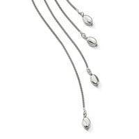 Lesliejeva srebrna polirana ogrlica od visećih viseća od perle; za odrasle i tinejdžere; Za žene i muškarce