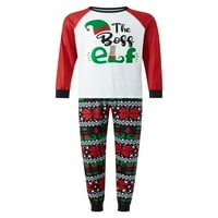 WSevypo Usklađivanje božićne pidžame set za porodicu, slovo ELF tiskano PJS za spavanje za odmor za