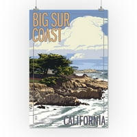 Big Sur Coast, Kalifornija, pogled na stabla čempresa