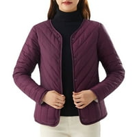 Ženski kaputi Dressy Winter Quilted Slaba silska sisana kopča za toplu džep casual jakna