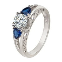 Hanxiulin u obliku srca plave dijamantne prsten ženski plavi dijamantni dijamantni prsten modni nakit