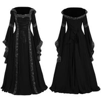 Gothic Chic Cosplay Delight Himaway Retro Glamour Ženska vintagena Dužina potkolje Gotika Cosplay haljina