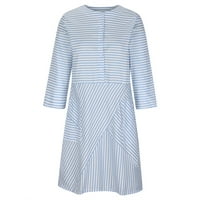 Slobodnoj haljini za žene - novi modni ležerni kasutni prinjski rukav za posade CATCT Butto odjeća haljina