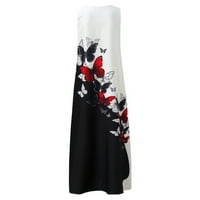 Baccoke haljine za žene sa džepovima CAMI Maxi Ženska haljina Print New Beaveless Ljetna haljina Party