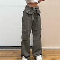 Ženske baggy teretne hlače Ležerne prilike na otvorenom Kamp Y2K Jogger Hiphop Streetwear Vintage Loose