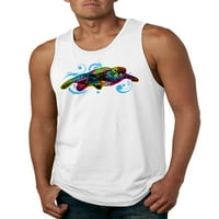 Divlji bobby, šarena morska kornjača plivanje Ljubitelj životinja Muški grafički tenk, bijeli, 2xl