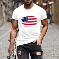 Dan neovisnosti tiskani majica kratkih rukava za muškarce Crew vrat Američka zastava ljetni na otvorenom