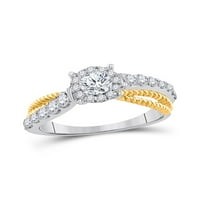Jewels 14kt Bijelo zlato Žene Okrugli dijamant Solitaire Bridal Prsten za vjenčanje 1. CTTW