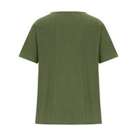 Lady Workout Tops tiskani labavi tasteri plus veličina Ljetne bluze za žene čišćenje $ vojska zelena