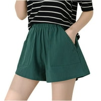 Okbop Atletski kratke hlače za žene Ljeto pamuk i konoplje solidne boje Štetne kratke hlače visoke strukske