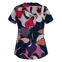 Ženski ljetni vrhovi kratki rukav Ženski bluza Radna odjeća Grafički printovi Košulje okrugli izrez