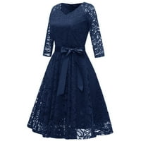 WAVSUF Formalne haljine za žene Maxi Clearence čipka dugih rukava Ljeto i jeseni mornarsko odijelo 2xl
