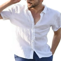 Voguele muškarci vrhovi kratkih rukava majica remel vrat majica za odmor ljetne majice obična bluza