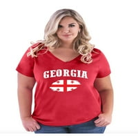 Ženska majica V-izrez V-izrez - Gruzija