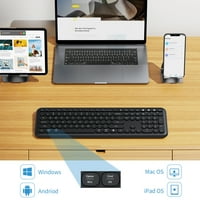 Seenda multi-uređaj Bluetooth tastatura, punjiva bežična bluetooth tastatura 2.4G, uređaji za podršku, komforno kucanje, kompatibilno sa iOS, Android, Mac OS, Windows