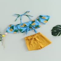 Binweede Kids Girl Ljeto odijelo Ananas napušta lubenice za ispis tih za kratke hlače sa setom odjeće