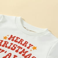 Toddler Baby Girl Odjeća set dugih rukava s dugim rukavima vrhovima + santa flare hlače Božićne odijelo