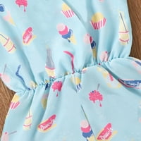 Baby Girl Uskršnji odjeća zečja torta Štampani bowknot suspender rubper-komprimirane elastične strugove